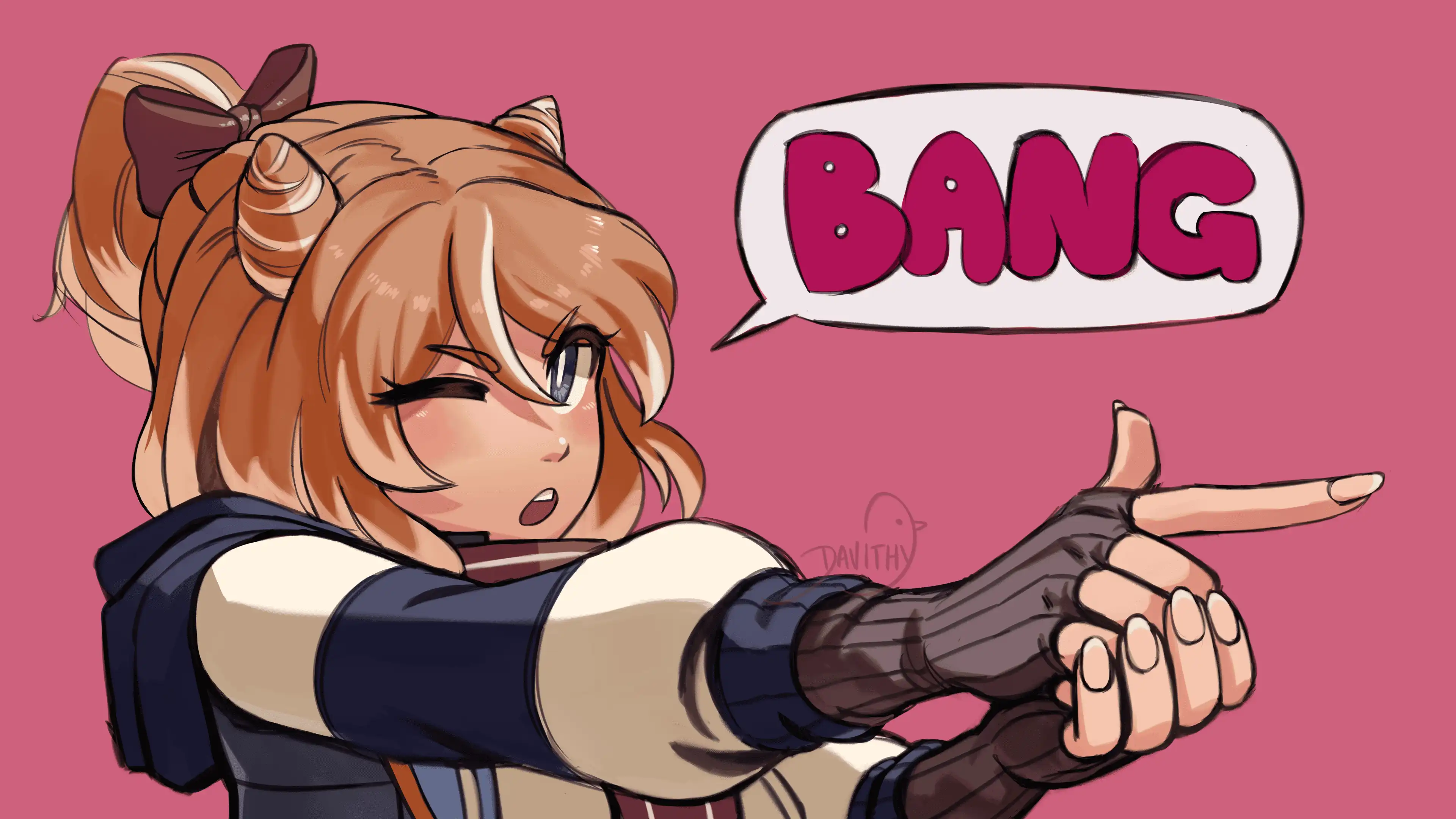 Drawing of my friend Kuni's character