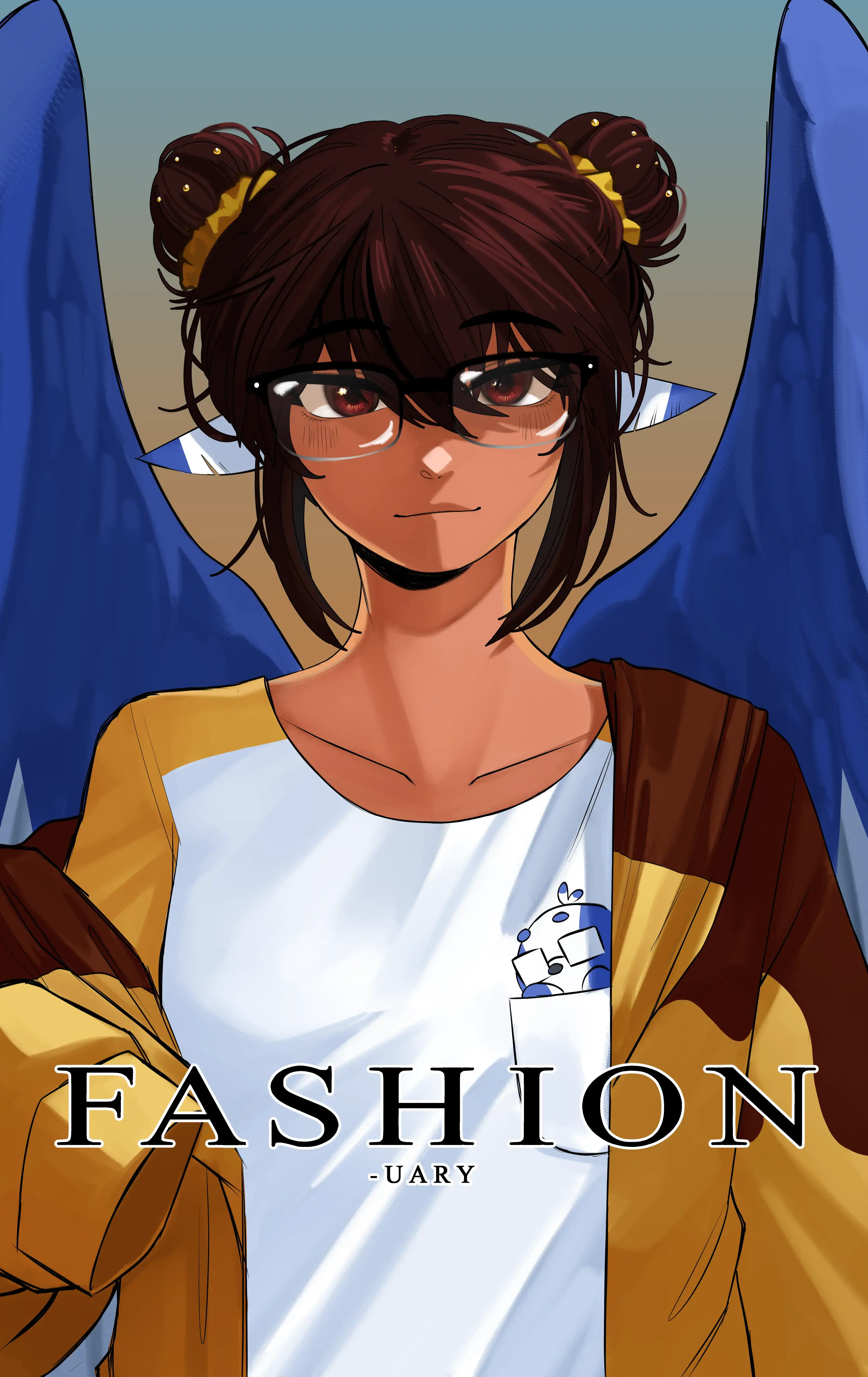 A Yellow and Brown focused drawing of my character Daisey